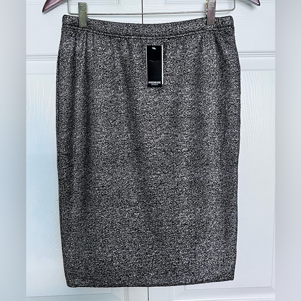 NWT Premise Studio Pull-on Black/Bronze Pencil Skirt-Size S